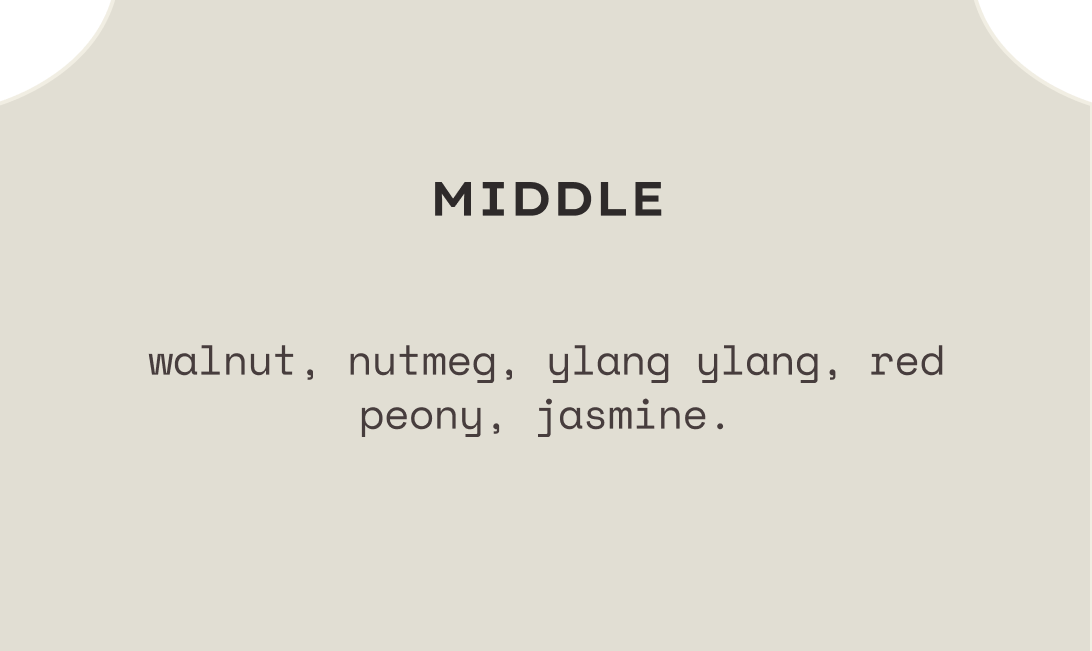 PEACE OFFERING eau de parfum — middle notes